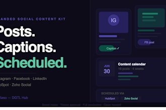 build a branded social content kit with posts captions and scheduling