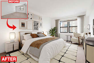 do realistic virtual staging for vacant real estate and property listing photos