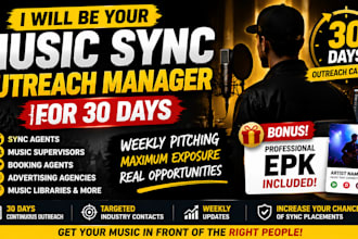 manage your music sync outreach and pitching for 30 days