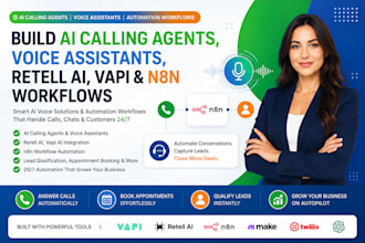 build ai calling agents, voice assistants, retell ai, vapi, n8n workflows