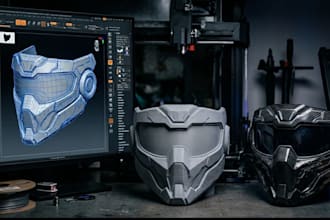sculpt 3d print and paint custom 3d cosplay mask 3d helmet cosplay armor design