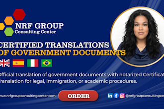 produce certified translations of government documents