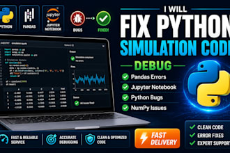 fix python simulation code, debug pandas and jupyter notebook