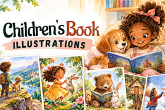 create whimsical watercolor children illustration story book using ai ai art