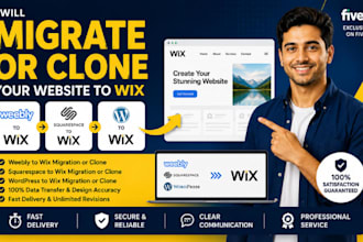 migrate or clone your weebly to wix, squarespace to wix, wordpress to wix