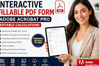 create interactive fillable PDF form, adobe acrobat pro, editable calculations