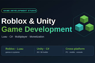 develop a roblox game and script systems in lua