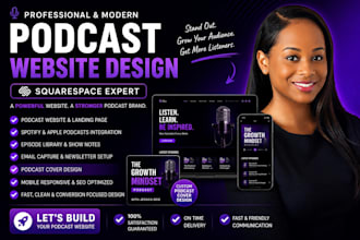 build squarespace podcast website design with spotify integration