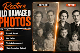 restore old photos, fix blurry pictures, repair damaged and colorize photos