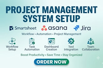 set up and automate jira, asana, smartsheet, project management and workflow