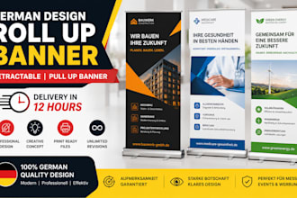 german design roll up banner,  retractable banner, pull up banner in 12 hours