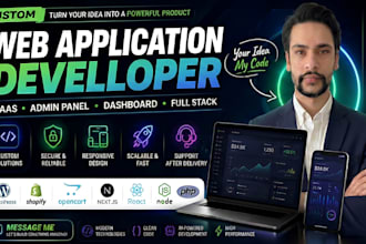 develop a custom web application, saas platform, admin panel or web app