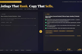 write SEO optimised product listings that convert