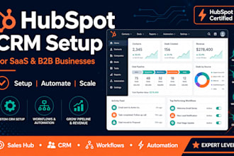 set up hubspot CRM and sales hub for saas companies and b2b startups