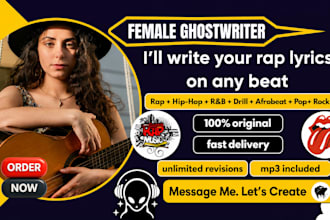 be your songwriter and ghostwrite rap lyrics on any beat country singer vocalist