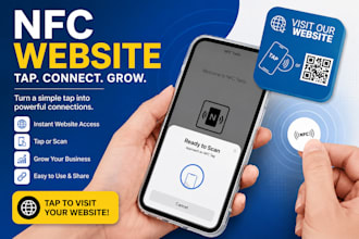 build  nfc landing page website with tap to share profile link in bio qr code