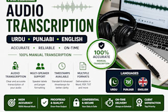 transcribe urdu punjabi english audio video
