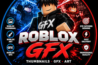 create roblox thumbnail, roblox gfx, roblox art and gaming thumbnail