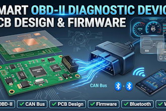 build smart obd ii diagnostic device, pcb design and embedded  firmware