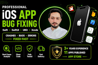 fix ios app bugs, swift, swiftui, uikit and xcode errors