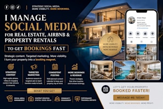 manage social media for real estate airbnb property rental to get booking fast
