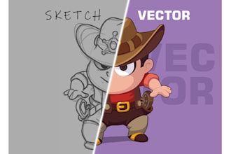 create sketch to vector, hand drawing to vector and illustration vector tracing