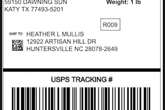 invent ready shipping address or shipment mailing labels