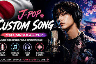 be your male singer and jpop music producer for a custom song