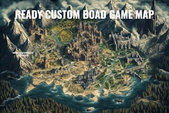 design a custom fantasy board game map, prg world map and tabletop game board