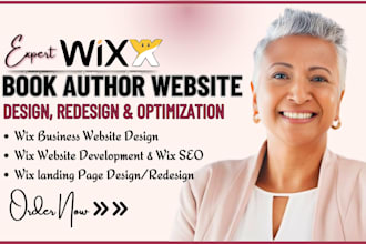 design wix author website, wix ebook or book website wix website design wix seo