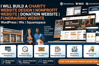 design a charity website, nonprofit website, donation fundraising website