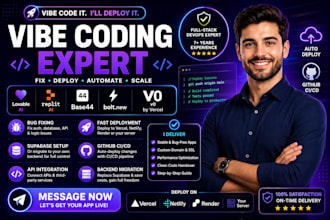fix, deploy or debug base44, lovable, replit, bolt, v0 app