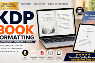 do professional book formatting for KDP paperback, ingramspark, and vellum ebook
