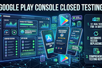 provide 12 testers for google play console, app testing, closed testing