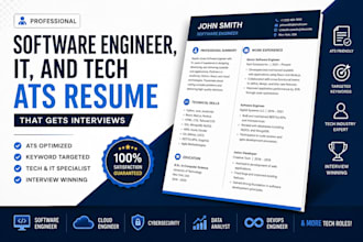write a software engineer, IT, and tech ats resume