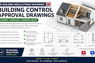 do UK building regs drawing, building control drawing, planning drawings, report