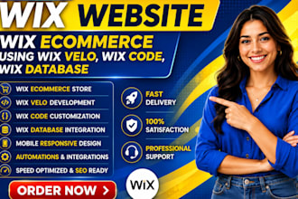 develop wix website  design wix ecommerce using wix velo wix code wix database