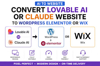 convert lovable ai or claude website design to wordpress elementor wix framer