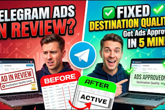 fix telegram ads, setup telegram ads, forex promotion, fix ads destination issue
