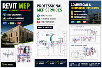 do revit mep, hvac, plumbing, firefighting and autocad drafting