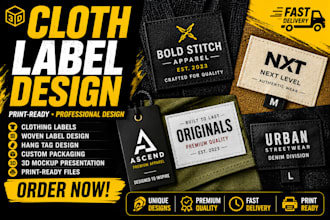 design clothing labels, hang tags, neck label, care label