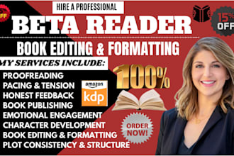 edit proofread and beta read fiction and nonfiction novel to publishing standard