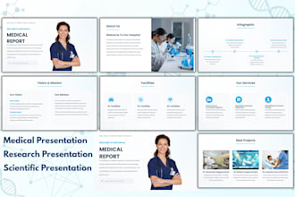 design medical presentation, scientific research slides health, medical brochure