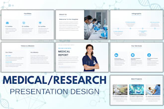 design medical presentation, scientific research slides health, medical brochure