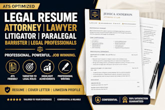 write an ats optimized legal resume attorney resume lawyer CV litigator resume
