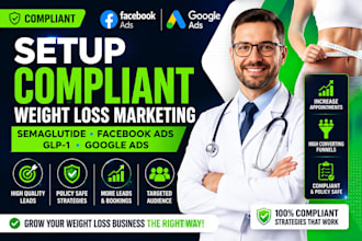 setup compliant weight loss marketing semaglutide facebook ads glp1 google ads