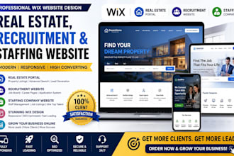 real estate wix website portal recruitment website staffing company website ugc