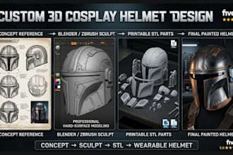 custom 3d cosplay helmet design 3d cosplay mask print and paint 3d armor print