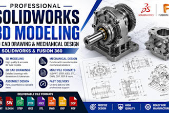 do solidworks 3d modeling design 2d cad drawing and mechanical fusion 360