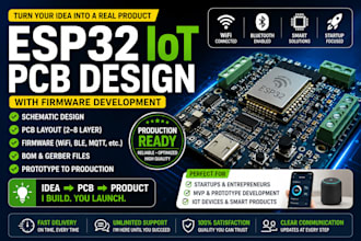esp32 iot pcb, stm32 pcb, schematic, firmware, pcb layout, multilayer pcb, kicad